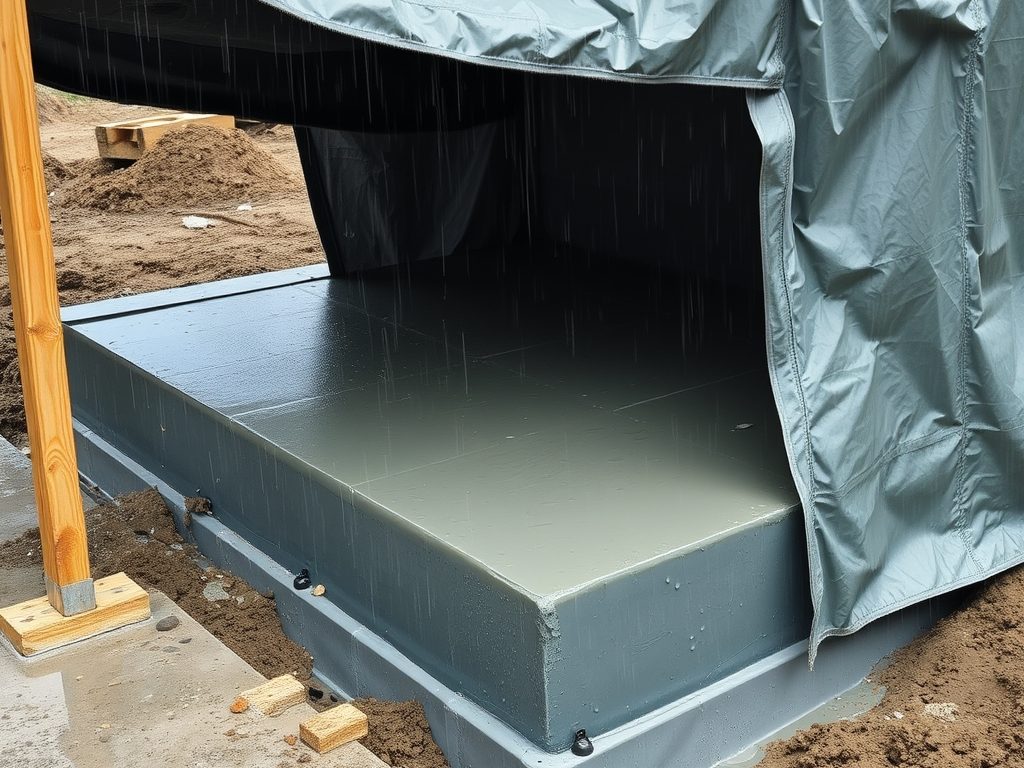 Betonowanie fundamentów w deszczu: kiedy jest możliwe i jak skutecznie zabezpieczyć świeży beton przed uszkodzeniami